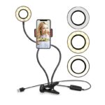 Ring Light 8cm 2500-4500K με Επιτραπέζια Βάση Στήριξης και Βάση για Κινητό
